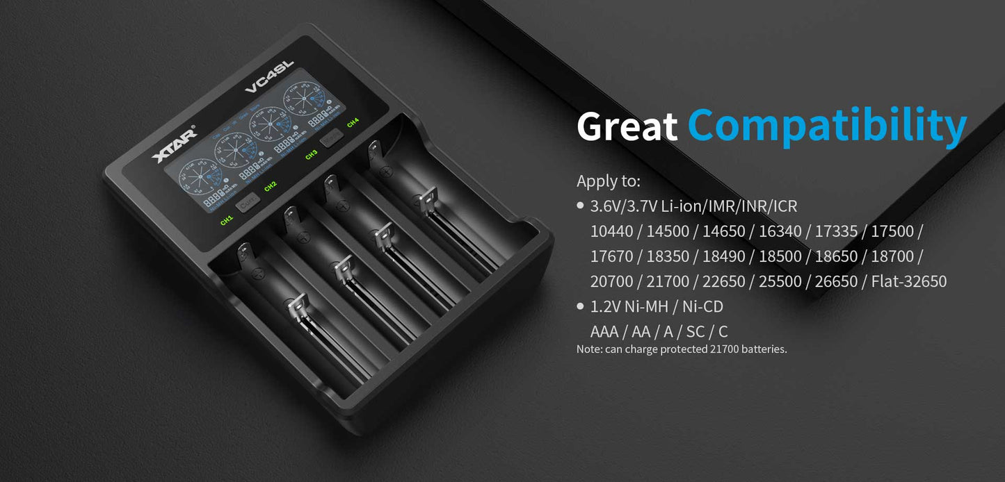 Xtar VC4SL 4 slot battery charger - The Petoskey Stone