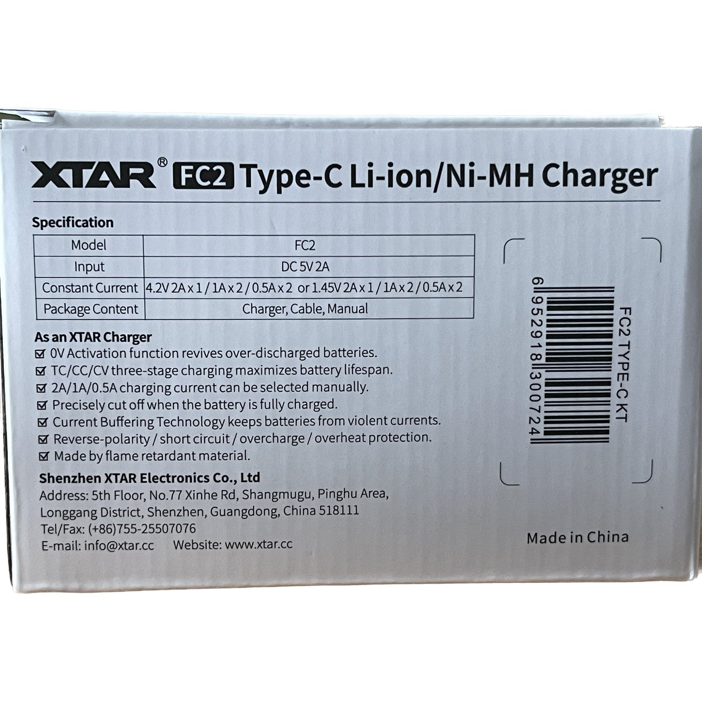 Xtar FC2 dual slot Li-ion Battery Charger